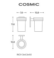 MEDIDAS PORTACEPILLOS PARED STICK COSMIC